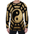 Gold Bagua Yin Yang Print Men's Long Sleeve T-Shirt