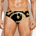 Gold Bagua Yin Yang Print Men's Swim Briefs