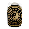 Gold Bagua Yin Yang Print Mesh Laundry Hamper