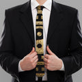 Gold Bagua Yin Yang Print Necktie