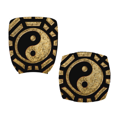 Gold Bagua Yin Yang Print Office Chair Cover