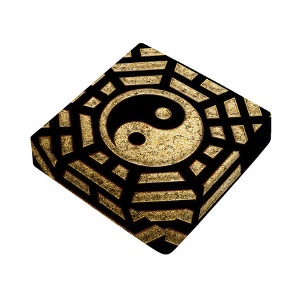 Gold Bagua Yin Yang Print Outdoor Seat Cushion Cover