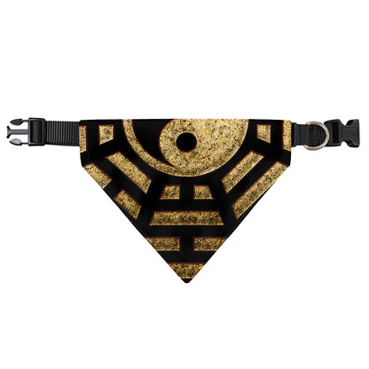 Gold Bagua Yin Yang Print Over The Collar Dog Bandana