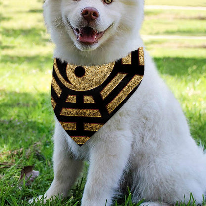 Gold Bagua Yin Yang Print Over The Collar Dog Bandana