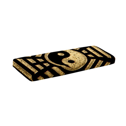 Gold Bagua Yin Yang Print Piano Keyboard Cover