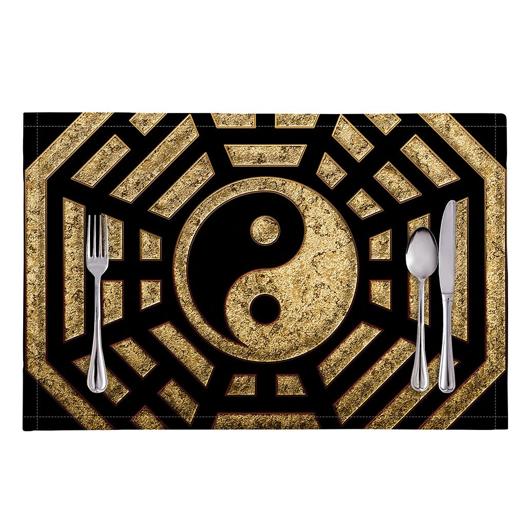 Gold Bagua Yin Yang Print Placemat