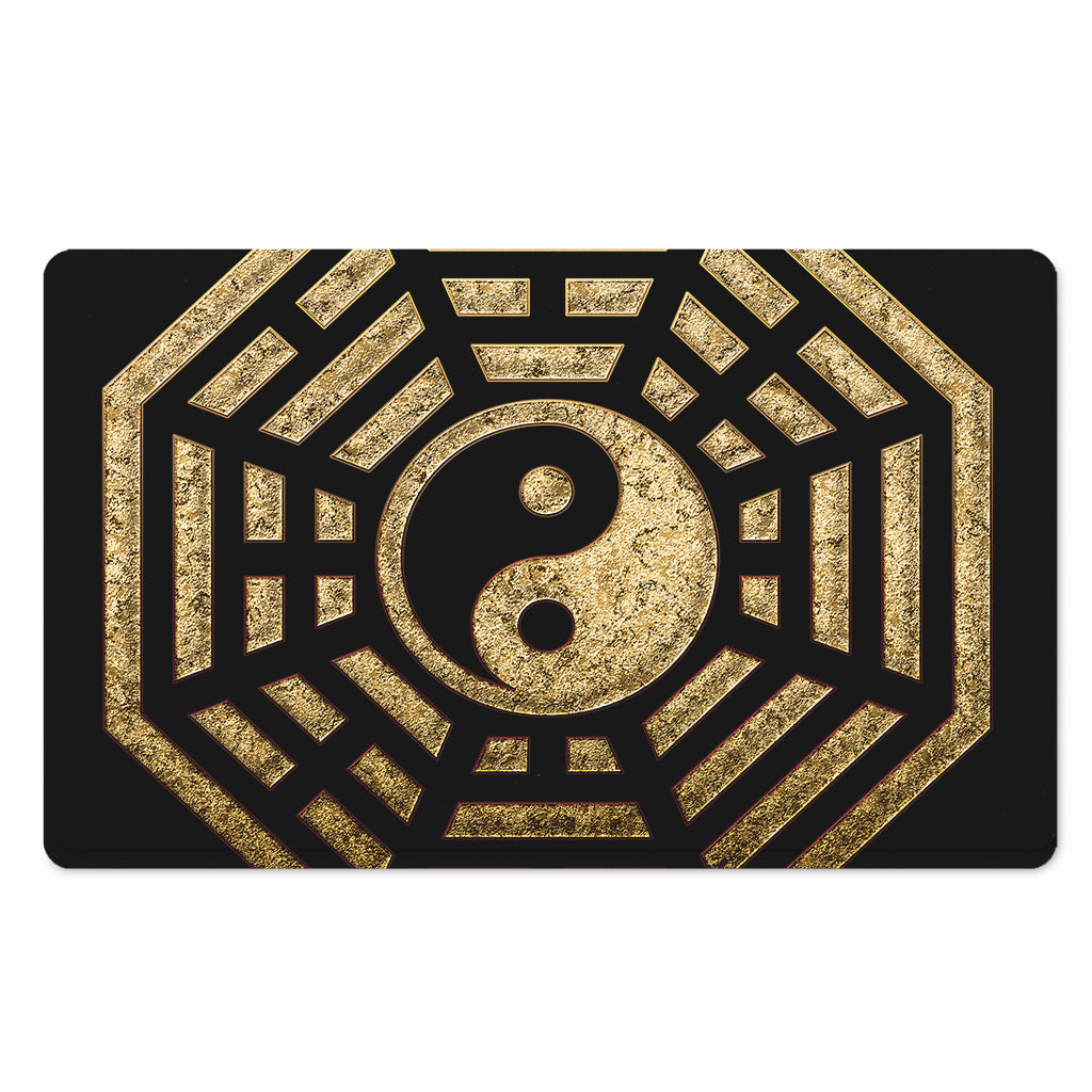 Gold Bagua Yin Yang Print Polyester Doormat