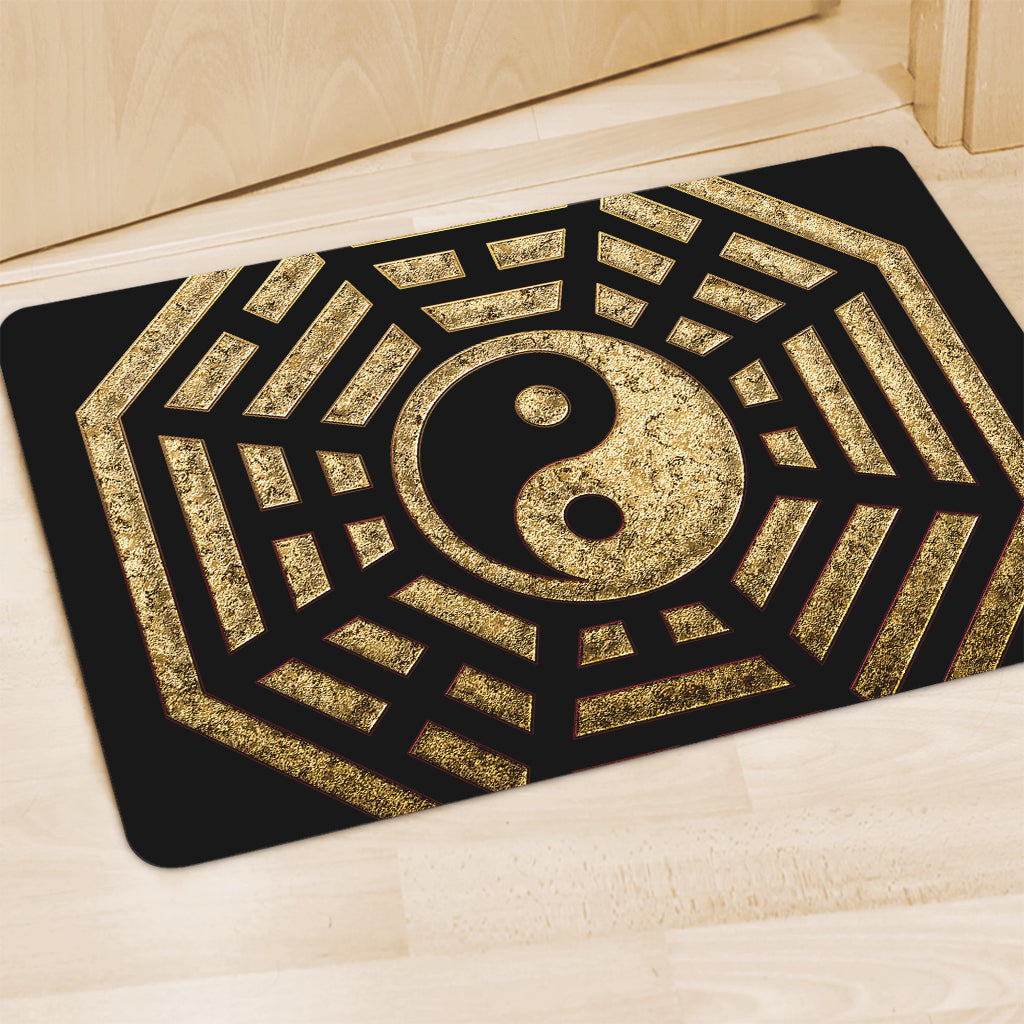 Gold Bagua Yin Yang Print Polyester Doormat