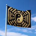 Gold Bagua Yin Yang Print Polyester Flag