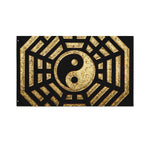 Gold Bagua Yin Yang Print Polyester Flag
