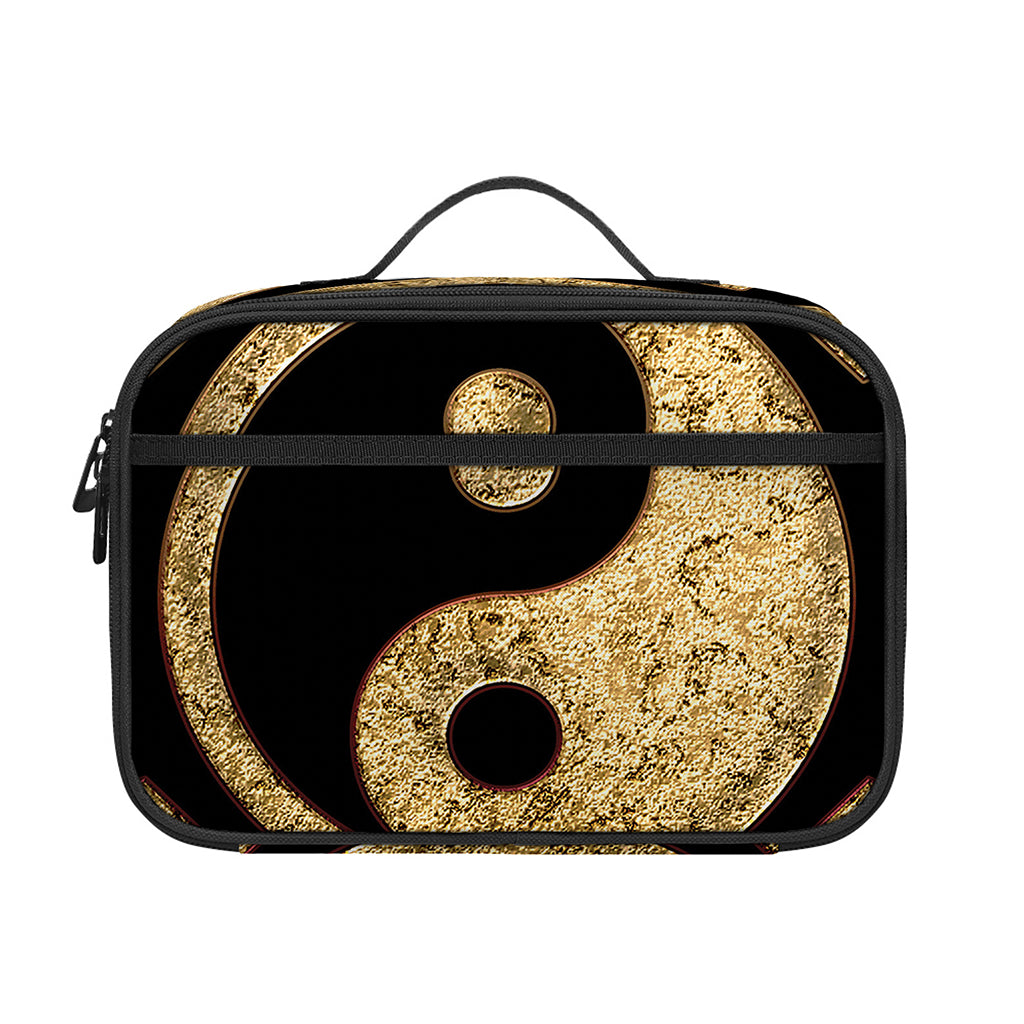 Gold Bagua Yin Yang Print Portable Lunch Bag
