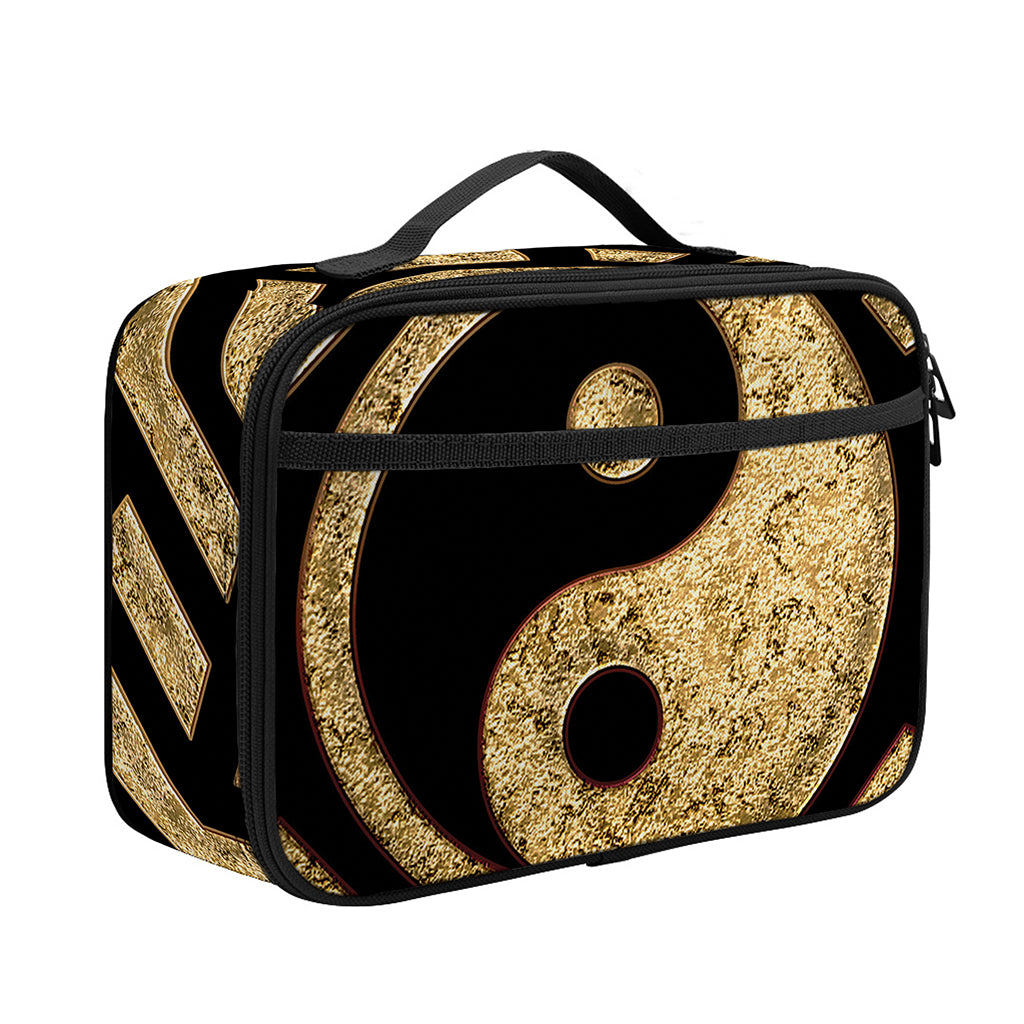 Gold Bagua Yin Yang Print Portable Lunch Bag