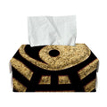 Gold Bagua Yin Yang Print Rectangle Tissue Box Cover