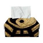 Gold Bagua Yin Yang Print Rectangle Tissue Box Cover