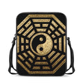 Gold Bagua Yin Yang Print Rectangular Crossbody Bag