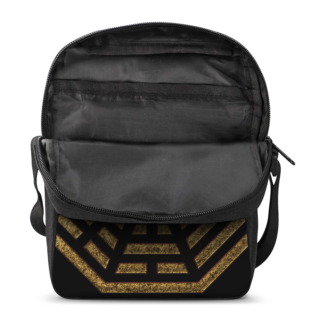 Gold Bagua Yin Yang Print Rectangular Crossbody Bag