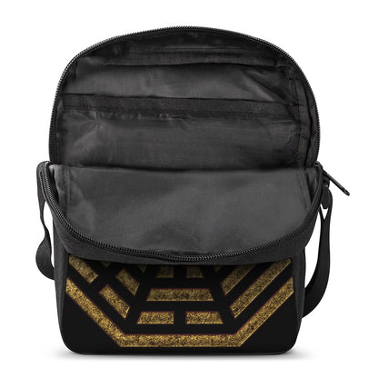 Gold Bagua Yin Yang Print Rectangular Crossbody Bag