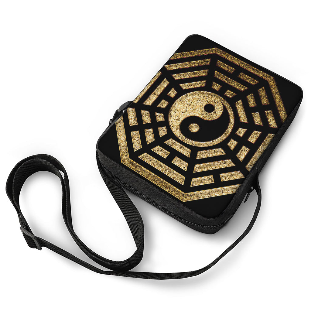 Gold Bagua Yin Yang Print Rectangular Crossbody Bag