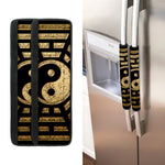 Gold Bagua Yin Yang Print Refrigerator Handle Covers