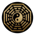 Gold Bagua Yin Yang Print Round Floor Mat