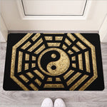 Gold Bagua Yin Yang Print Rubber Doormat