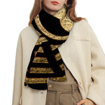 Gold Bagua Yin Yang Print Scarf