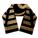 Gold Bagua Yin Yang Print Scarf