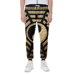 Gold Bagua Yin Yang Print Scuba Joggers