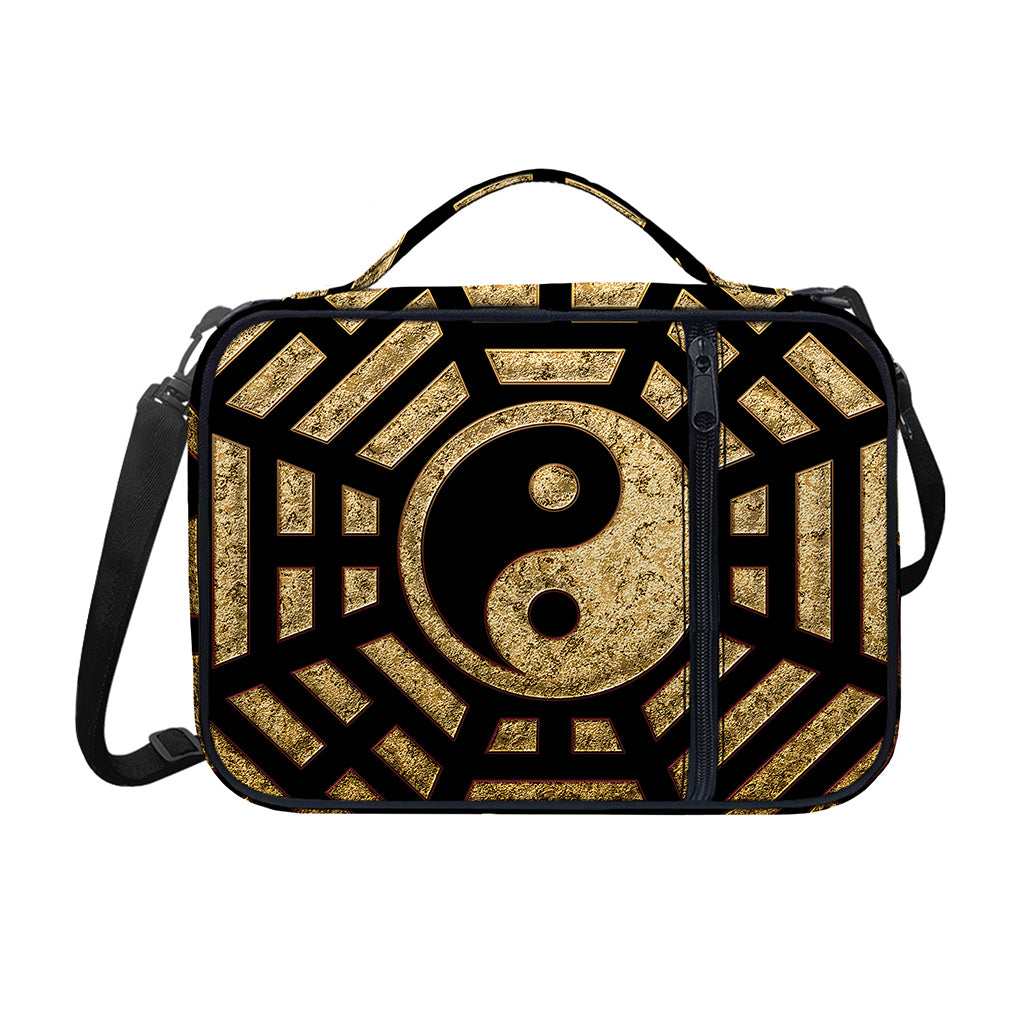 Gold Bagua Yin Yang Print Shoulder Strap Bible Bag