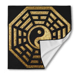 Gold Bagua Yin Yang Print Silk Bandana