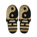 Gold Bagua Yin Yang Print Slippers