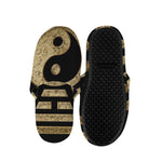 Gold Bagua Yin Yang Print Slippers