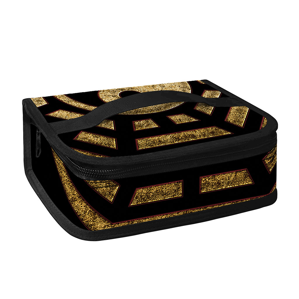 Gold Bagua Yin Yang Print Small Lunch Bag