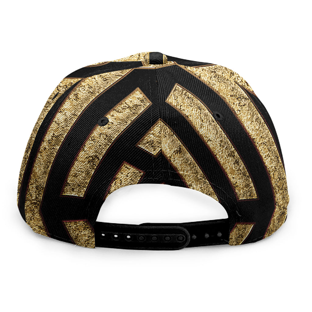 Gold Bagua Yin Yang Print Snapback Cap
