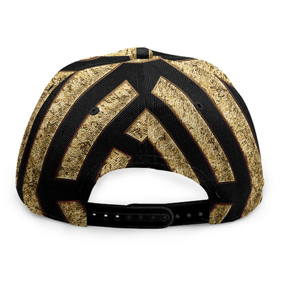 Gold Bagua Yin Yang Print Snapback Cap