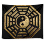 Gold Bagua Yin Yang Print Tapestry