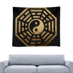Gold Bagua Yin Yang Print Tapestry