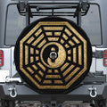Gold Bagua Yin Yang Print Tire Cover With Camera Hole