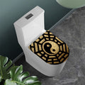 Gold Bagua Yin Yang Print Toilet Lid Cover