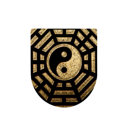 Gold Bagua Yin Yang Print Toilet Lid Cover