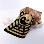 Gold Bagua Yin Yang Print Towel