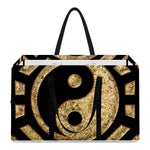 Gold Bagua Yin Yang Print Utility Tote Bag