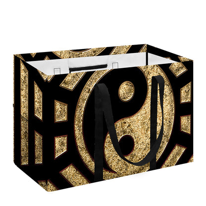 Gold Bagua Yin Yang Print Utility Tote Bag
