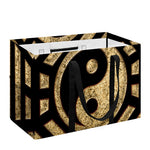 Gold Bagua Yin Yang Print Utility Tote Bag