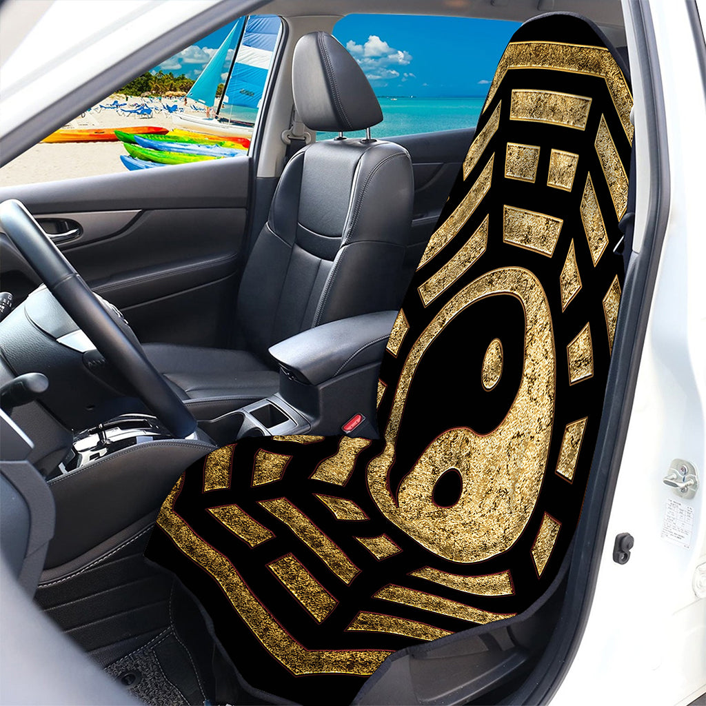 Gold Bagua Yin Yang Print Waterproof Car Seat Cover