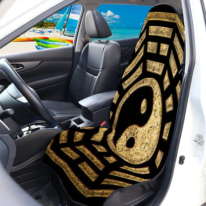 Gold Bagua Yin Yang Print Waterproof Car Seat Cover