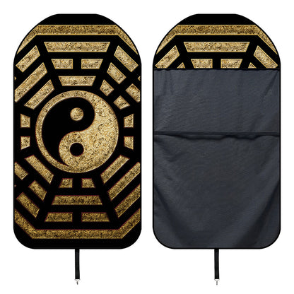 Gold Bagua Yin Yang Print Waterproof Car Seat Cover