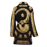 Gold Bagua Yin Yang Print Women's Bathrobe