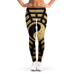 Gold Bagua Yin Yang Print Women's Leggings