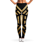 Gold Bagua Yin Yang Print Women's Leggings